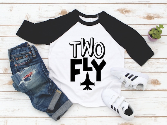 Second Birthday Shirt - Two Fly Fighter Jet Birthday Tee - 2 Year Old Boy - Future Pilot - Jet Plane Lover - Birthday Boy Gift