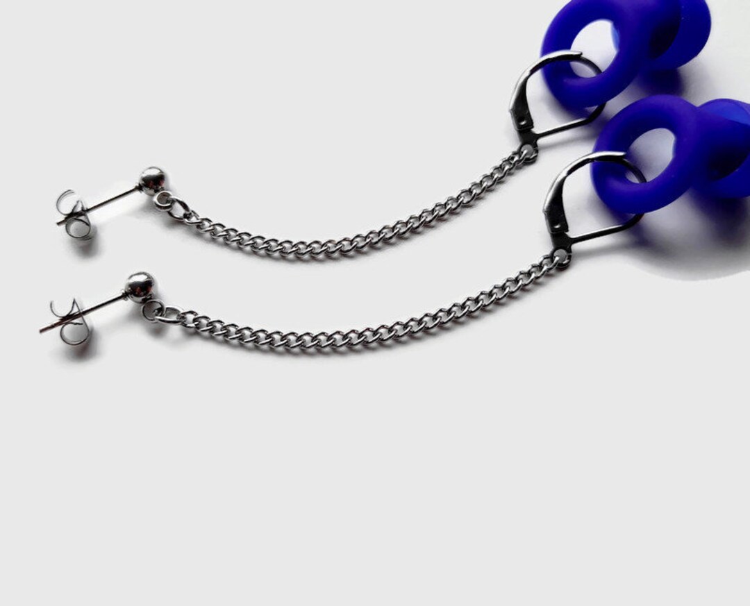 Earrings for Loop Ear Plugs or Double Piercing Stainless Etsy Canada