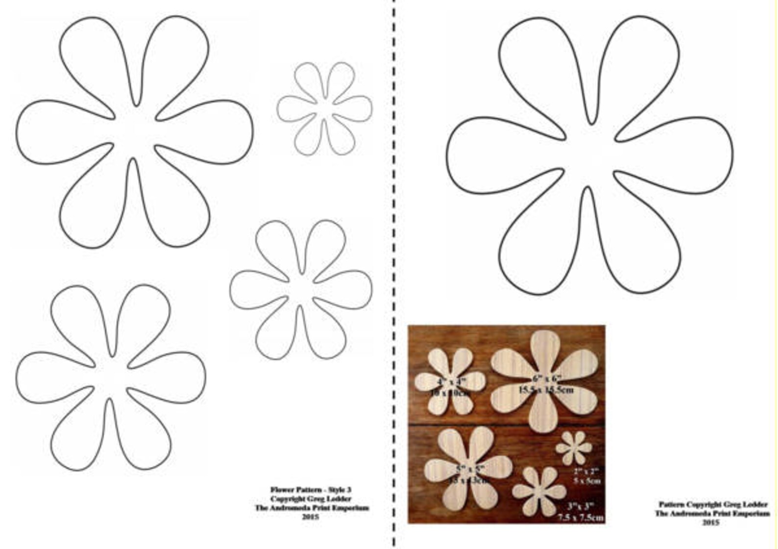 Flowers A PDF Collection Of 10 Full Size Scroll Saw / Craft | Etsy