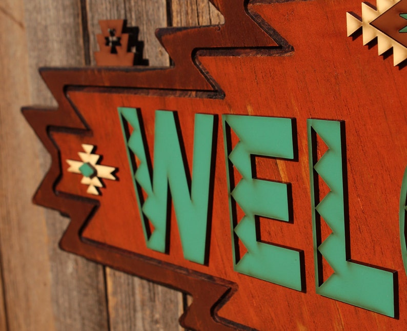 Rustic Welcome Sign Southwestern Welcome Western Welcome Sign Western Decor Southwest Welcome Tribal Decor Southwestern Sign Southwest Decor