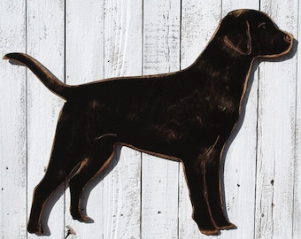 Black Lab Silhouette Sign: Distressed Dog Lover Wall Decor