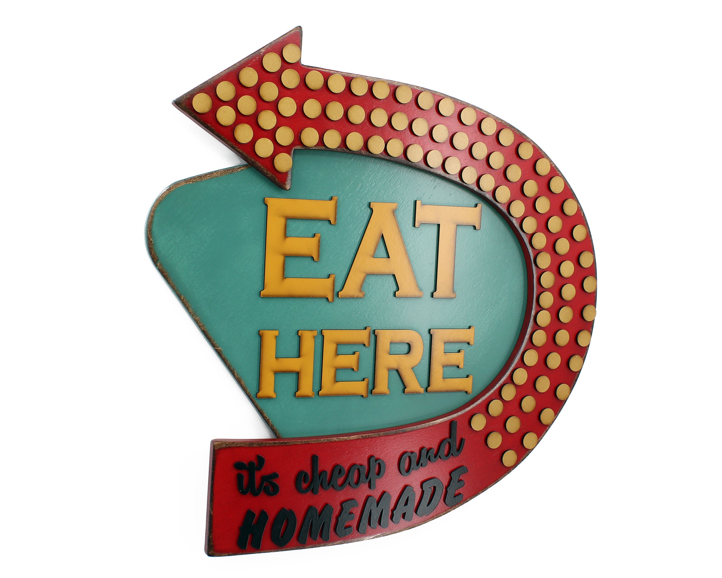 Eat Here Sign Eat Sign Homemade Food Vintage Look Vintage Sign