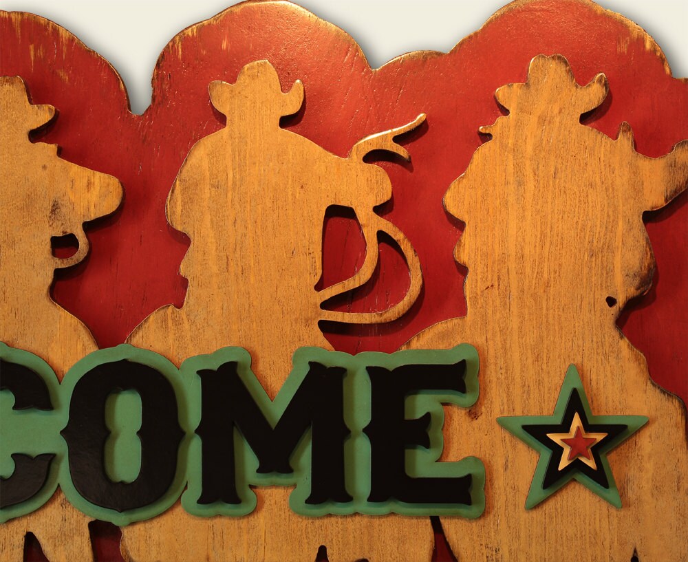 Western Welcome Sign Western Decor Cowboy Decor Cowboy Coat | Etsy