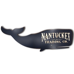 Nantucket Whale Wooden Sign: Navy Nautical Beach House Decor - Etsy