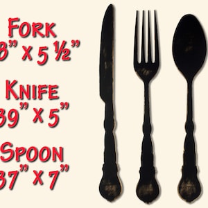 Large Fork Spoon Knife Wall Decor: Vintage Farmhouse Kitchen Art