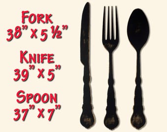 Fork And Spoon Decor Fork Wall Decor  Farmhouse Home Decor Large Fork And Spoon Spoon Wall Decor Fork And Spoon Art Fork Spoon Knife Kitchen