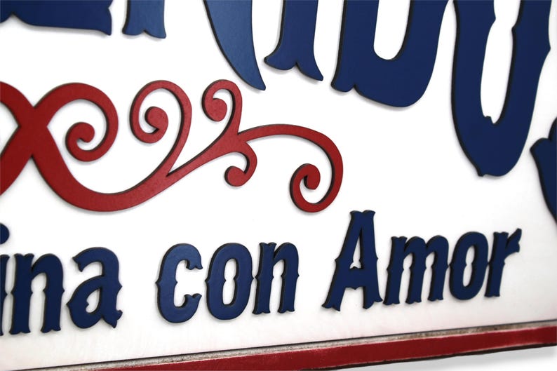 Welcome Cooked With Love Bienvenidos Aquí se Cocina con Amor Kitchen Remodel Kitchen Sign Wood Kitchen Decor Kitchen Sign La Cocina Spanish afbeelding 5
