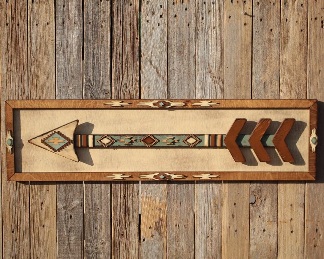 Rustic Wood Arrow Wall Decor: Southwestern Lake House Sign - Etsy