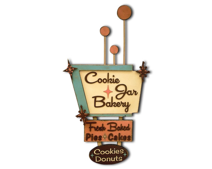 Vintage Cookie Jar Bakery Sign Cookies & Donuts Kitchen Etsy