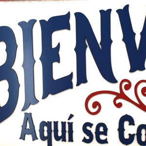 Welcome Cooked With Love Bienvenidos Aquí se Cocina con Amor Kitchen Remodel Kitchen Sign Wood Kitchen Decor Kitchen Sign La Cocina Spanish afbeelding 7