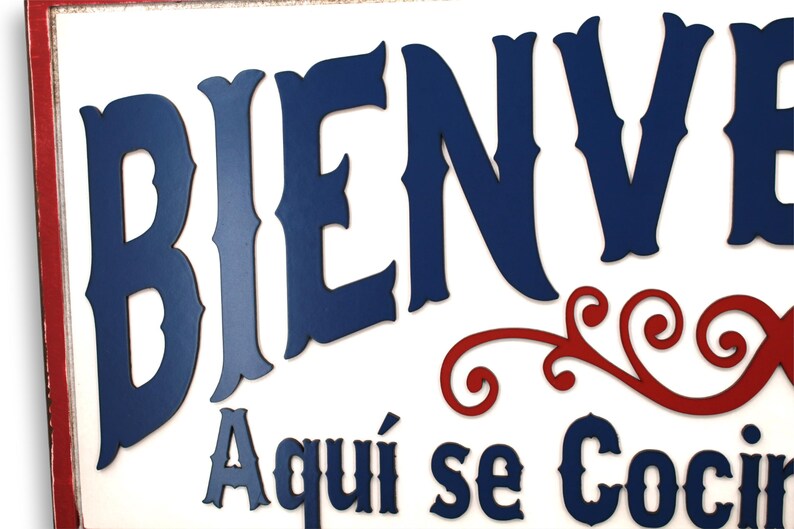 Welcome Cooked With Love Bienvenidos Aquí se Cocina con Amor Kitchen Remodel Kitchen Sign Wood Kitchen Decor Kitchen Sign La Cocina Spanish afbeelding 7