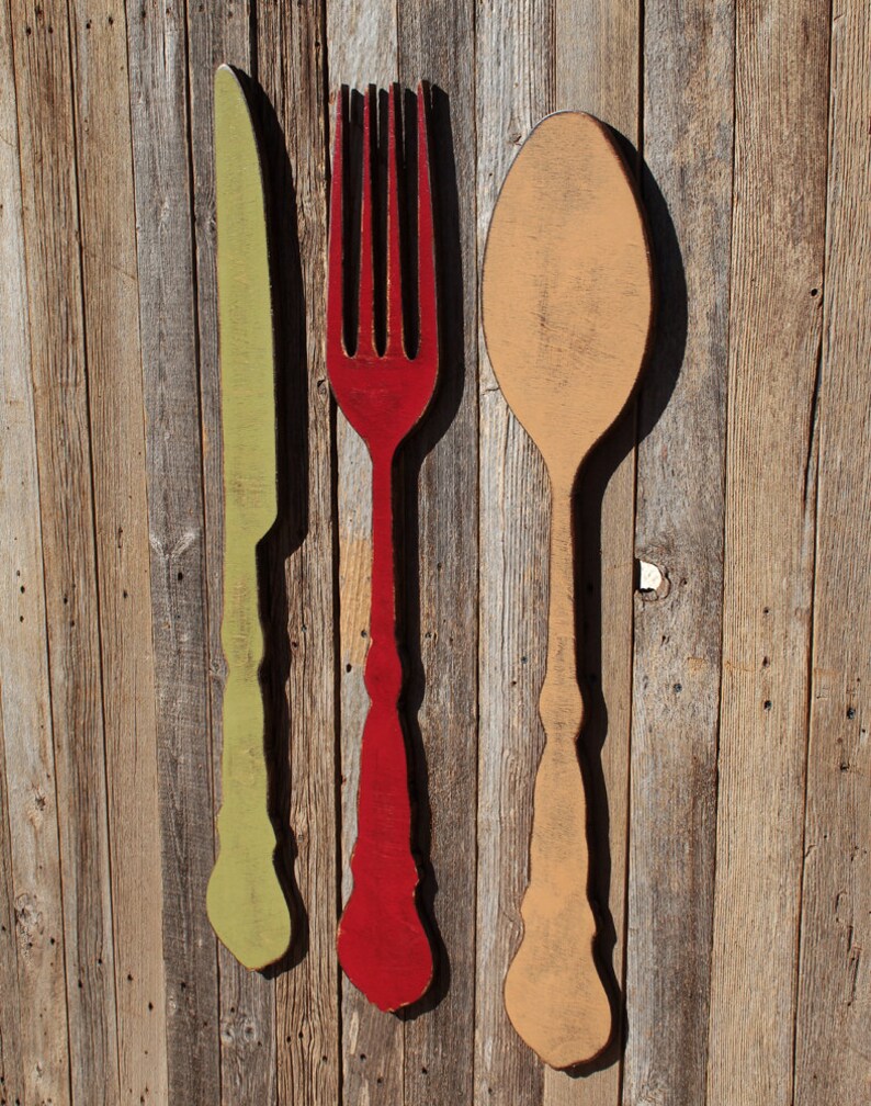 Fork Wall Decor Fork and Spoon Decor Farmhouse Home Decor Etsy