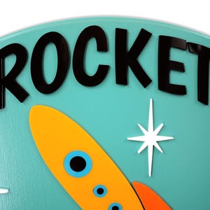 Mid Century Modern Rocket Coffee Shop Sign: Atomic Age Decor image 4