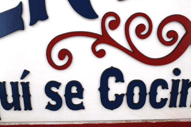 Welcome Cooked With Love Bienvenidos Aquí se Cocina con Amor Kitchen Remodel Kitchen Sign Wood Kitchen Decor Kitchen Sign La Cocina Spanish afbeelding 9
