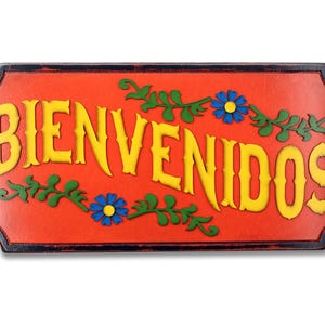 Bienvenidos Wood Sign: Mexican Hacienda Welcome Decor