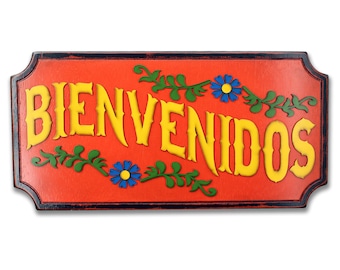 Bienvenidos Wood Sign: Mexican Hacienda Welcome Decor