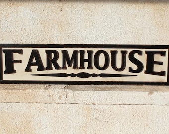 Large Farmhouse Kitchen Sign: Distressed Wood Dining Room Decor