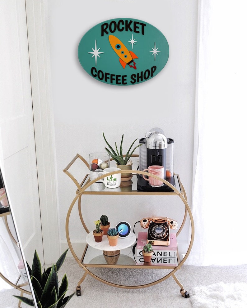Mid Century Modern Coffee Bar MCM Rocket Coffee Decor Etsy