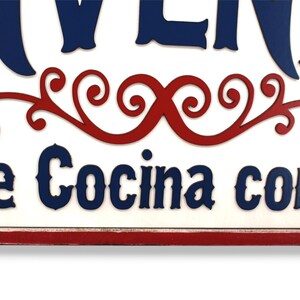 Welcome Cooked With Love Bienvenidos Aquí se Cocina con Amor Kitchen Remodel Kitchen Sign Wood Kitchen Decor Kitchen Sign La Cocina Spanish afbeelding 6