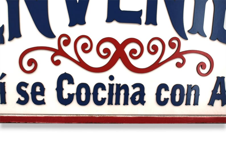 Welcome Cooked With Love Bienvenidos Aquí se Cocina con Amor Kitchen Remodel Kitchen Sign Wood Kitchen Decor Kitchen Sign La Cocina Spanish afbeelding 6