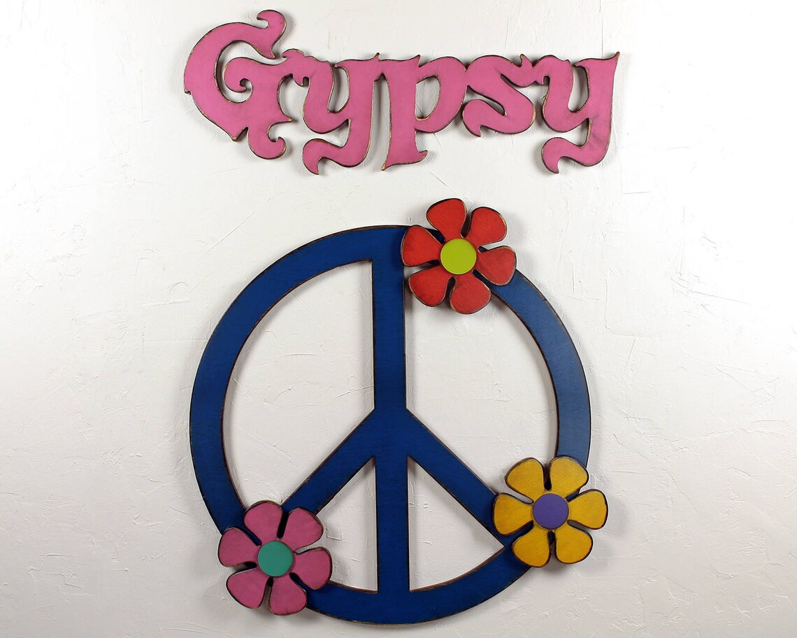 Peace Sign Wall Art Peace Sign Decor Gypsy Wedding Gypsy Boho Etsy
