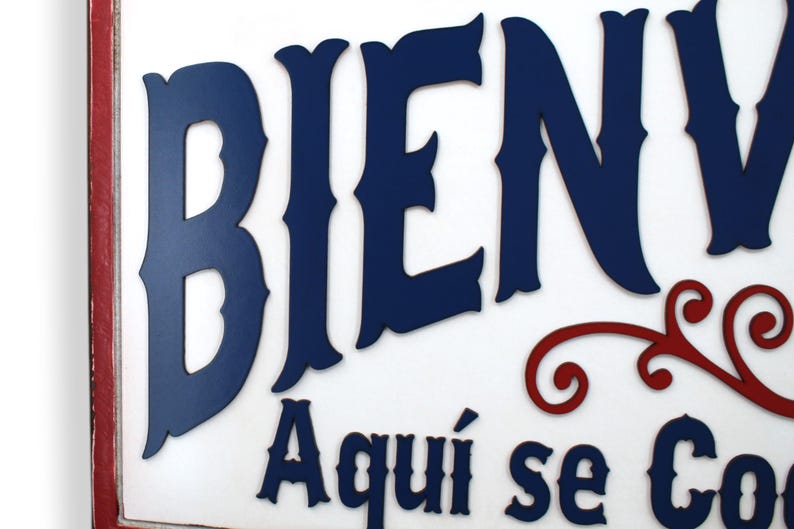 Welcome Cooked With Love Bienvenidos Aquí se Cocina con Amor Kitchen Remodel Kitchen Sign Wood Kitchen Decor Kitchen Sign La Cocina Spanish afbeelding 4