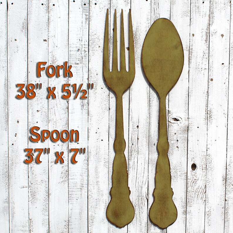 Fork Wall Decor Fork Spoon Art Dining Room Decor Farmhouse Etsy