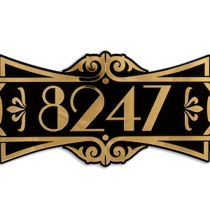 Art Deco House Sign | Art Deco House Numbers | Art Deco Decor | Modern Outdoor House Numbers | Custom House Address | Art Nouveau Address