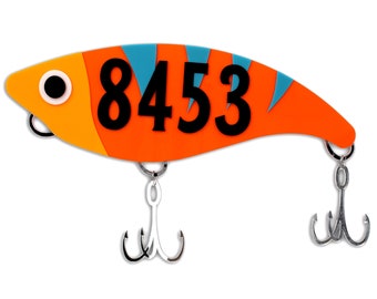 Fishing Lure House Numbers | Fisherman House Sign | Lake Cabin Decor | Lodge House Numbers | Custom House Address | Custom Fish Address Sign