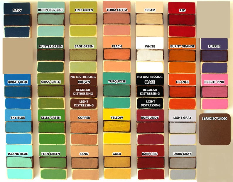 a color chart of different shades of paint