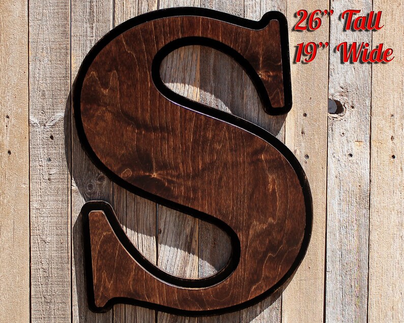 Large Rustic Letters Wooden Monogram Wood Entryway Sign Big Image 0