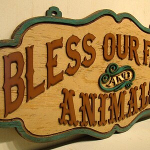 Bless Our Farm Animals Sign: Rustic Vintage Style MDF Decor