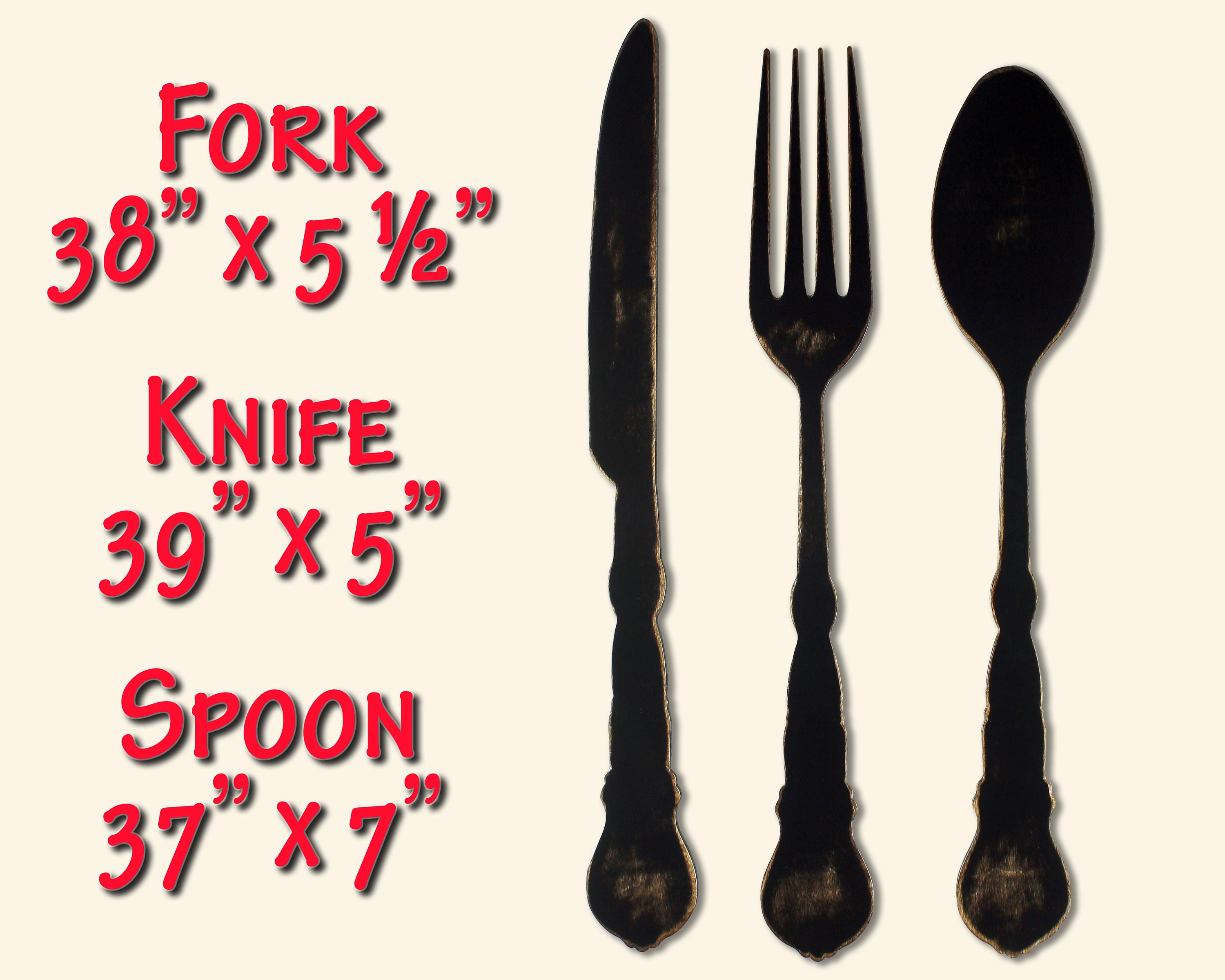 Fork Spoon Knife Rustic Flatware Silverware Kitchen Wall Decor Etsy
