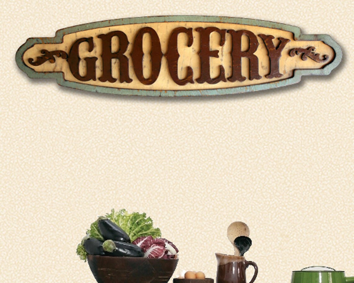 Grocery Sign Large Grocery Sign Wooden Grocery Sign Kitchen Etsy