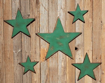 Wooden Star Set Of 5 Wood Stars Shabby Wood Star Rustic Star Farmhouse Decor Nursery Decor Distressed Wood Star Primitive Star Mantle Decor