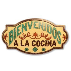 Bienvenidos Cocina Sign: Rustic Mexican Kitchen Wall Decor