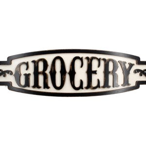 Handmade Rustic Grocery Wood Sign: Farmhouse Kitchen Decor