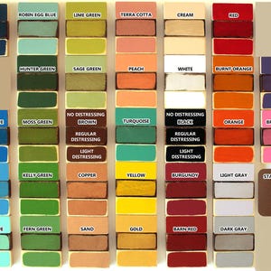 a color chart of different shades of paint