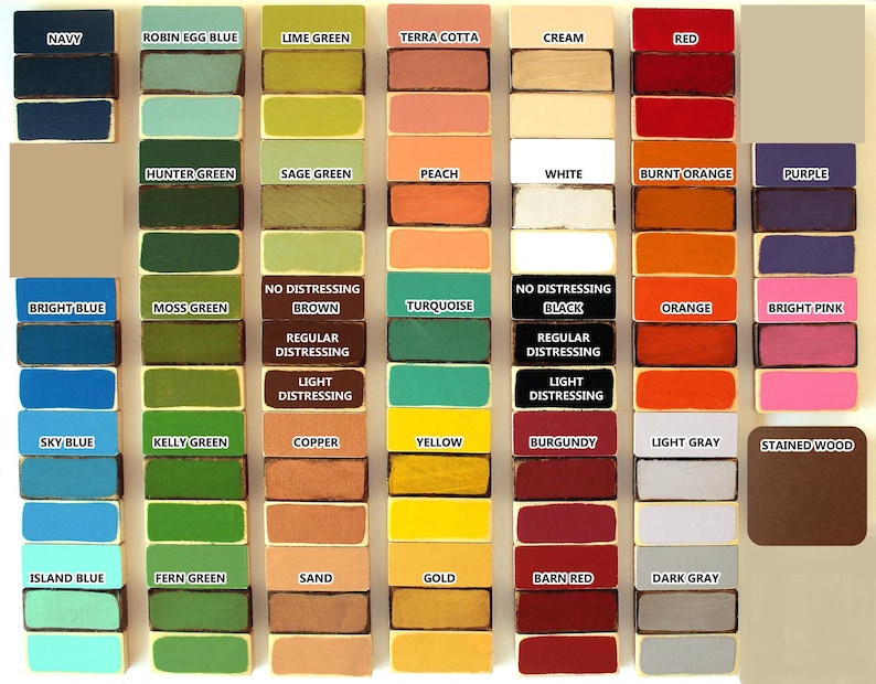 a color chart of different shades of paint