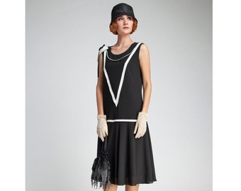 Black and Off-white Art Deco Dress Great Gatsby Evening - Etsy