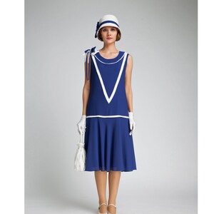 navy 1920s dress
