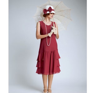 Maroon flapper dress sales