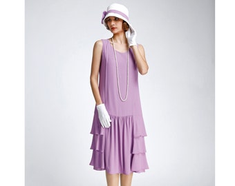 purple flapper dresses