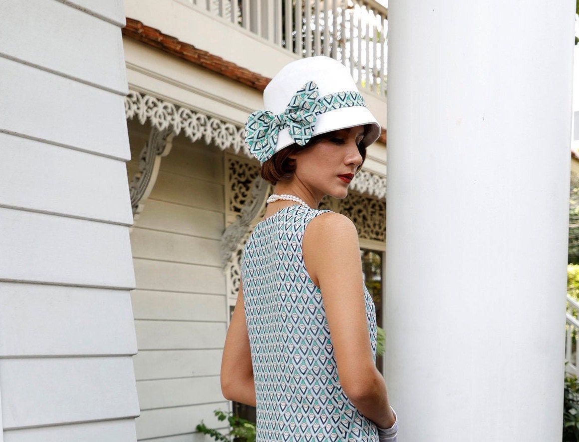Great Gatsby Hat With Off-white Cotton 