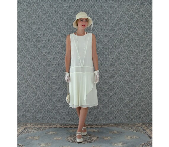 cream chiffon dress