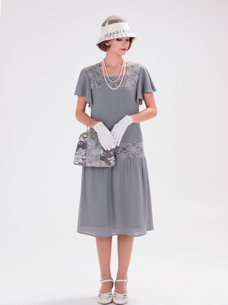 chiffon 1920s dress