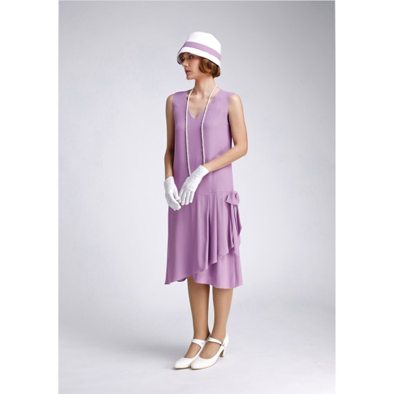 Lavender 1920s-inspired Crepe Georgette 