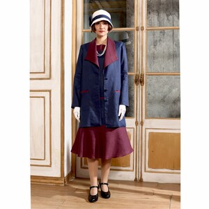 1920s Wing Collar Blue Linen Jacket Great Gatsby Linen - Etsy