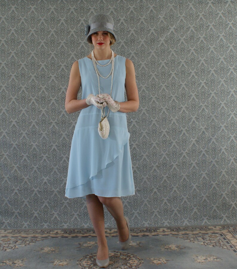 Stylish flapper dress in light blue Roaring 20s dress Great | Etsy
