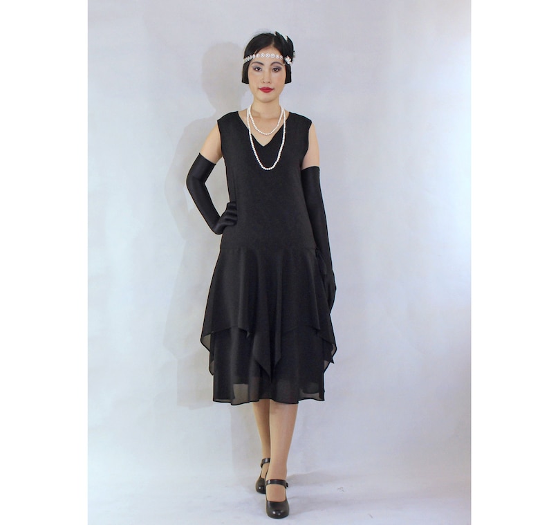 Schwarzes 1920er Kleid mit Taschentuchrock schwarzes 20er - Etsy Schweiz